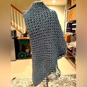Powder Blue Hand Crocheted Wrap/Shawl